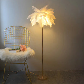 Colorful Feather Modern Gold Metal LED Floor Lamp Zawala Image - 8
