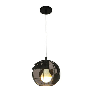 Modern Cafe Colorful World Map Metal Globe Pendant Light Zawala Image - 12