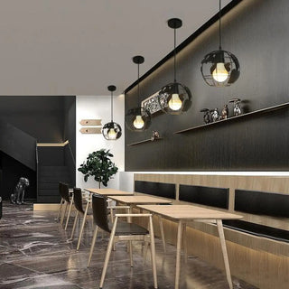 Modern Cafe Colorful World Map Metal Globe Pendant Light Zawala Image - 16