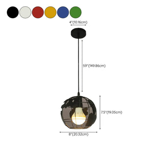 Modern Cafe Colorful World Map Metal Globe Pendant Light Zawala #size