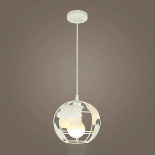 Modern Cafe Colorful World Map Metal Globe Pendant Light Zawala Image - 7