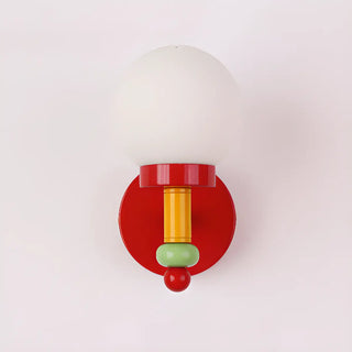 Playful and Colorful Globe White Glass Wall Sconce Image - 12