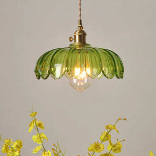 Contemporary 1 Light Angular Ceiling Lamp with Sage/Transparent Vitreous Shade and Cord Zawala Image - 1