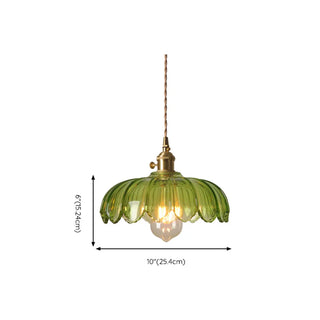 Contemporary 1 Light Angular Ceiling Lamp with Sage/Transparent Vitreous Shade and Cord Zawala #size