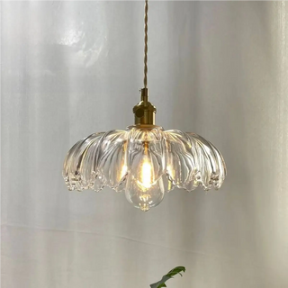 Contemporary 1 Light Angular Ceiling Lamp with Sage/Transparent Vitreous Shade and Cord Zawala Image - 2