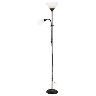 2-Light Black Cone Adjustable Reading Floor Lamp Zawala Image - 10