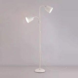 2-Light Black Cone Adjustable Reading Floor Lamp Zawala Image - 11