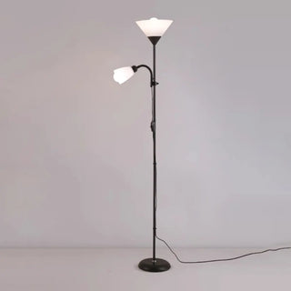 2-Light Black Cone Adjustable Reading Floor Lamp Zawala Image - 12