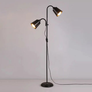 2-Light Black Cone Adjustable Reading Floor Lamp Zawala Image - 13
