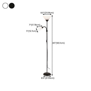 2-Light Black Cone Adjustable Reading Floor Lamp Zawala #size