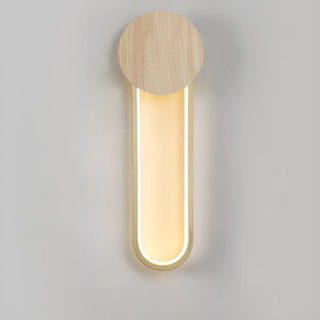 Contemporary Wood Geometric Metal LED Wall Sconce Zawala Image - 10