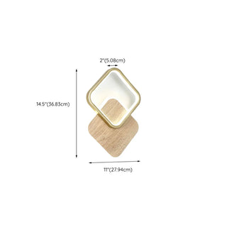 Contemporary Wood Geometric Metal LED Wall Sconce Zawala Image - 24