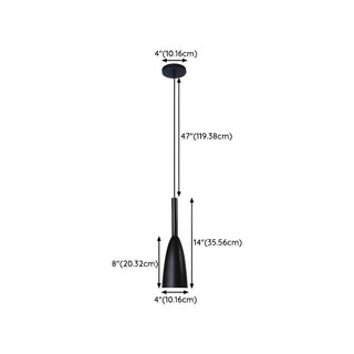 ZOWALA - Contemporary Cone Iron Dining Room 3-Light Pendant Light #size