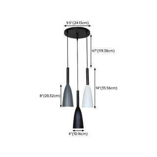 ZOWALA - Contemporary Cone Iron Dining Room 3-Light Pendant Light Image - 11