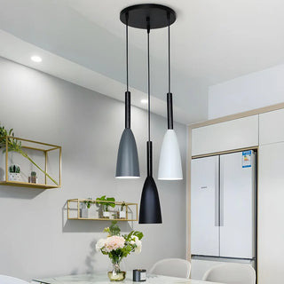 ZOWALA - Contemporary Cone Iron Dining Room 3-Light Pendant Light Image - 2