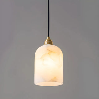 Contemporary Bell Alabaster Gold Mini Bedroom Pendant Light Zawala Image - 11