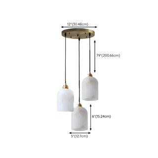 Contemporary Bell Alabaster Gold Mini Bedroom Pendant Light Zawala Image - 15