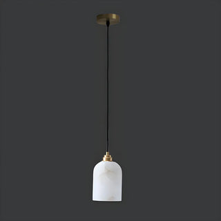 Contemporary Bell Alabaster Gold Mini Bedroom Pendant Light Zawala Image - 7