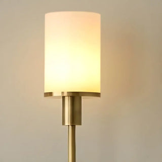 Contemporary Alabaster Cylinder Gold Foyer Wall Sconce Zawala Image - 10