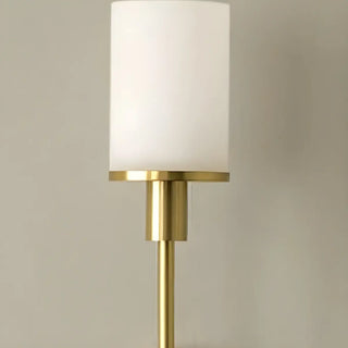 Contemporary Alabaster Cylinder Gold Foyer Wall Sconce Zawala Image - 7