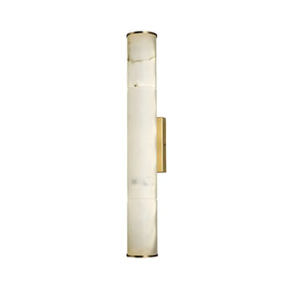 Contemporary Cylinder Marble Alabaster LED White Wall Sconce Zawala Image - 6