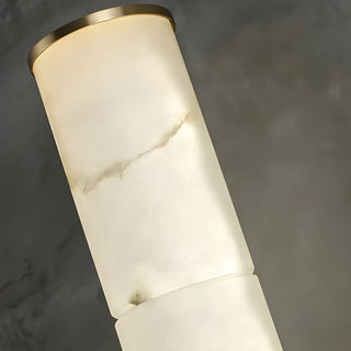 Contemporary Cylinder Marble Alabaster LED White Wall Sconce Zawala Image - 7