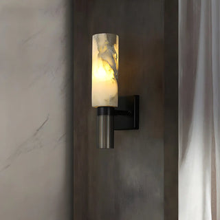 Contemporary Cylinder Marble Alabaster Mini Wall Lamp Zawala Image - 11