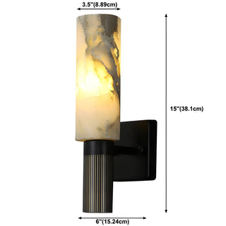 Contemporary Cylinder Marble Alabaster Mini Wall Lamp Zawala #size