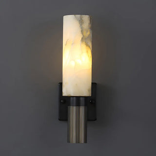 Contemporary Cylinder Marble Alabaster Mini Wall Lamp Zawala Image - 7