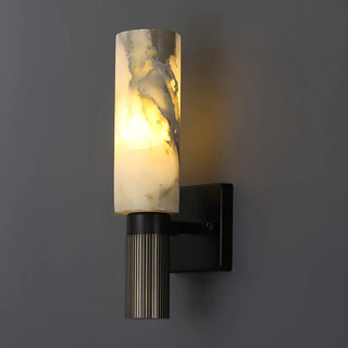 Contemporary Cylinder Marble Alabaster Mini Wall Lamp Zawala Image - 8