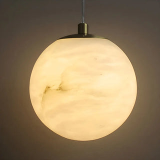 ZOWALA - Modern Alabaster Gold Cylinder Pendant Light Image - 12