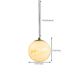 ZOWALA - Modern Alabaster Gold Cylinder Pendant Light Image - 14