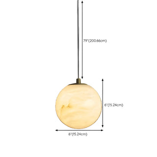 ZOWALA - Modern Alabaster Gold Cylinder Pendant Light Image - 15