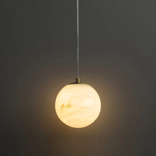 ZOWALA - Modern Alabaster Gold Cylinder Pendant Light Image - 3