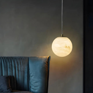 ZOWALA - Modern Alabaster Gold Cylinder Pendant Light Image - 4