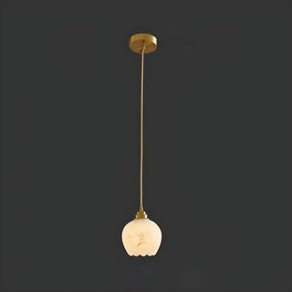 ZOWALA - Modern Alabaster Gold Cylinder Pendant Light Image - 6