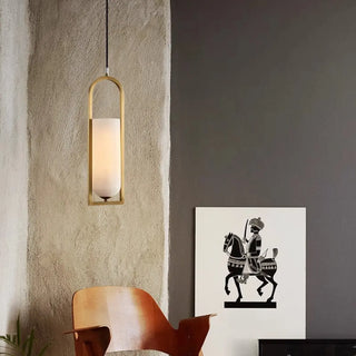 Contemporary Cylinder Alabaster Dining Room Pendant Light Zawala Image - 1