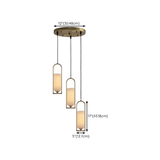 Contemporary Cylinder Alabaster Dining Room Pendant Light Zawala Image - 14