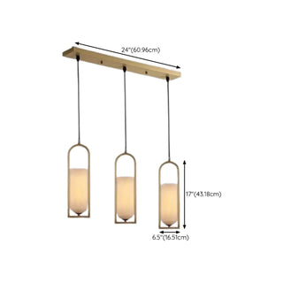 Contemporary Cylinder Alabaster Dining Room Pendant Light Zawala Image - 15