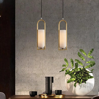 Contemporary Cylinder Alabaster Dining Room Pendant Light Zawala Image - 4