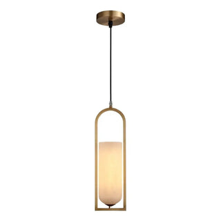 Contemporary Cylinder Alabaster Dining Room Pendant Light Zawala Image - 5