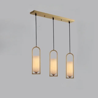 Contemporary Cylinder Alabaster Dining Room Pendant Light Zawala Image - 9