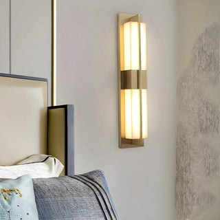 Contemporary Rectangle Alabaster Bedroom Medium Wall Lamp Zawala Image - 1