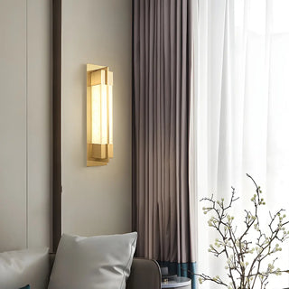 Contemporary Rectangle Alabaster Bedroom Medium Wall Lamp Zawala Image - 10