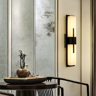 Contemporary Rectangle Alabaster Bedroom Medium Wall Lamp Zawala Image - 11