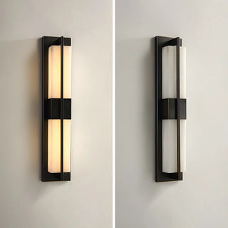 Contemporary Rectangle Alabaster Bedroom Medium Wall Lamp Zawala Image - 12