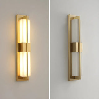 Contemporary Rectangle Alabaster Bedroom Medium Wall Lamp Zawala Image - 5