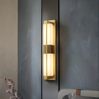 Contemporary Rectangle Alabaster Bedroom Medium Wall Lamp Zawala Image - 6