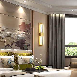 Contemporary Rectangle Alabaster Bedroom Medium Wall Lamp Zawala Image - 8