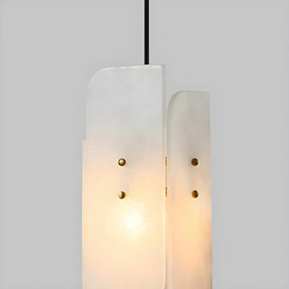 Contemporary Vertical Alabaster Dining Room Pendant Light Zawala Image - 10
